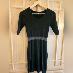 Mossimo Supply Co. Black Midi Dress with Gray Stripe